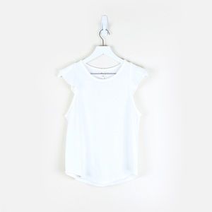 Madewell | Ruffle Sleeve Tank Top in White